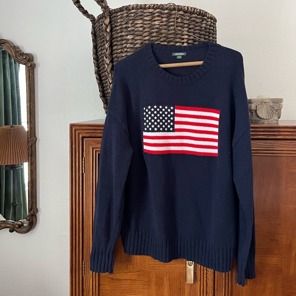 Navy Blue Sweater with American Flag Design